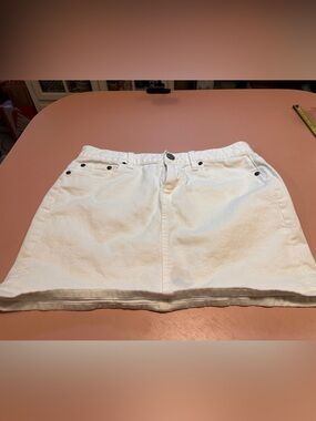 J. Crew White Denim Mini Skirt